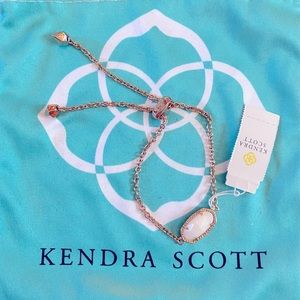Kendra Scott Elaina Rose Gold Bracelet in White Pearl with Dust Bag